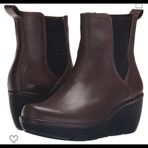 Clarks brown wedge boots (Clarene Surf)